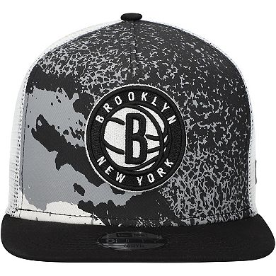 Youth New Era Black Brooklyn Nets Court Sport 9FIFTY Snapback Hat