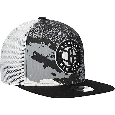 Youth New Era Black Brooklyn Nets Court Sport 9FIFTY Snapback Hat