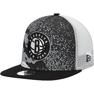 Youth New Era Black Brooklyn Nets Court Sport 9FIFTY Snapback Hat