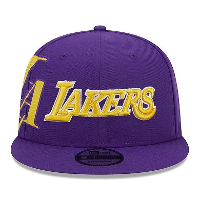 Men's New Era Purple Los Angeles Lakers Side Logo 9FIFTY Snapback Hat