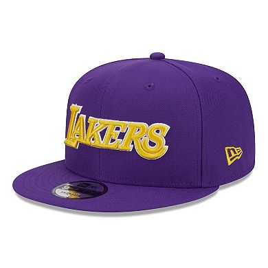 Men's New Era Purple Los Angeles Lakers Side Logo 9FIFTY Snapback Hat