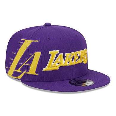 Men's New Era Purple Los Angeles Lakers Side Logo 9FIFTY Snapback Hat