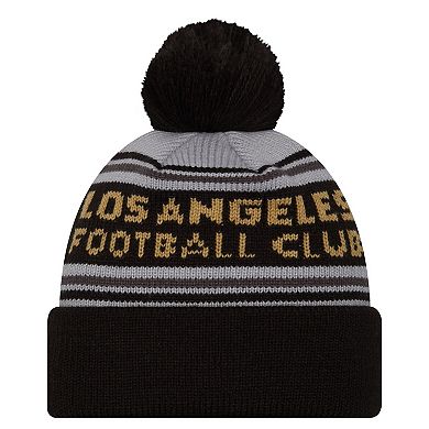 Men's New Era Black LAFC Evergreen Cuffed Knit Hat with Pom