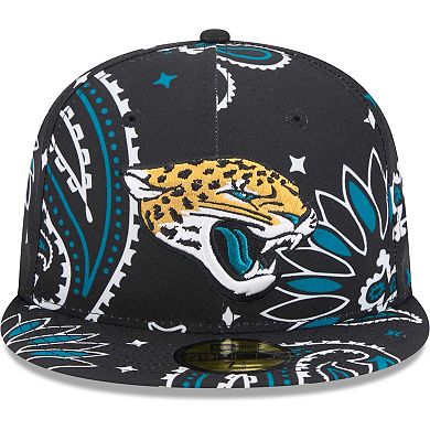 Men's New Era Black Jacksonville Jaguars Paisley 59FIFTY Fitted Hat