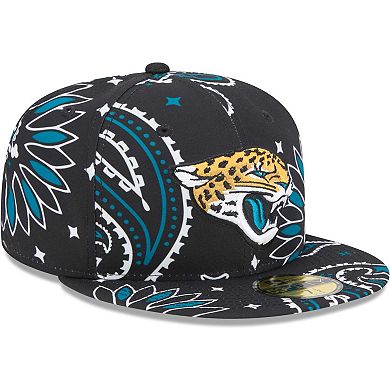 Men's New Era Black Jacksonville Jaguars Paisley 59FIFTY Fitted Hat