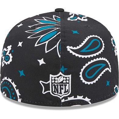 Men's New Era Black Jacksonville Jaguars Paisley 59FIFTY Fitted Hat