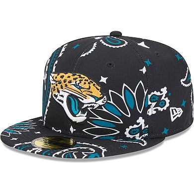 Men's New Era Black Jacksonville Jaguars Paisley 59FIFTY Fitted Hat