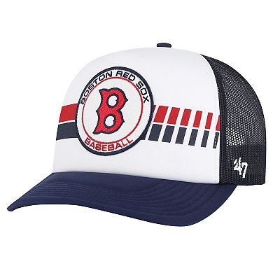 Men's '47 White/Navy Boston Red Sox Cooperstown Collection Wax Pack Express Trucker Adjustable Hat
