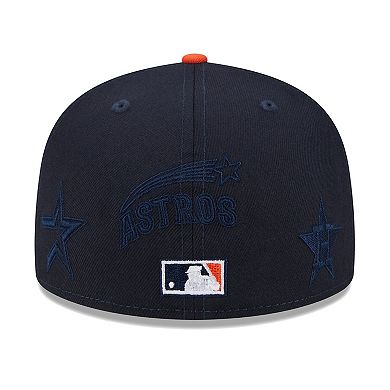 Men's New Era Navy/Orange Houston Astros Multi Logo 59FIFTY Fitted Hat