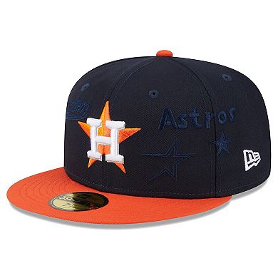 Men's New Era Navy/Orange Houston Astros Multi Logo 59FIFTY Fitted Hat