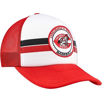 Men's '47 White/Red Cincinnati Reds Cooperstown Collection Wax Pack Express Trucker Adjustable Hat