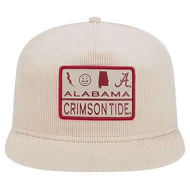 Men's New Era Cream Alabama Crimson Tide Corduroy Golfer Snapback Hat
