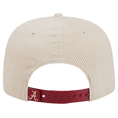 Men's New Era Cream Alabama Crimson Tide Corduroy Golfer Snapback Hat