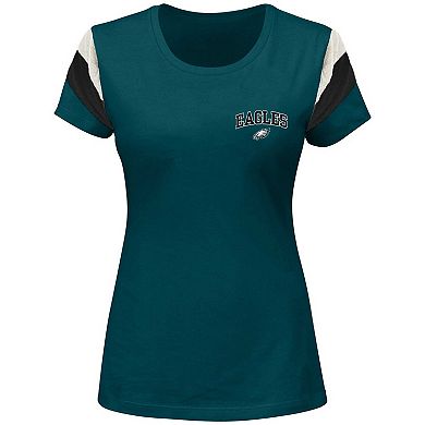 Women's Fanatics Branded Jalen Hurts Green Philadelphia Eagles Plus Size Sleeve Stripe Name & Number T-Shirt