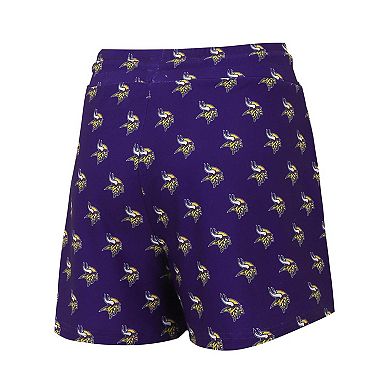 Women's Concepts Sport Minnesota Vikings Gauge Allover Print Cropped Tank Top & Shorts Sleep Set