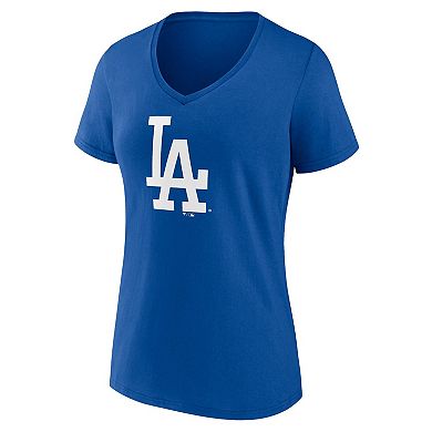 Women's Fanatics Branded Royal Los Angeles Dodgers Plus Size Mother's Day #1 Mom V-Neck T-Shirt