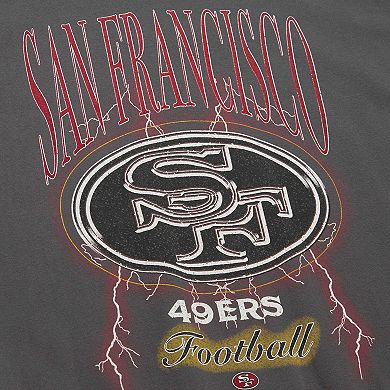 Women's Mitchell & Ness Charcoal San Francisco 49ers Distressed Logo 4.0 Pullover Sweatshirt