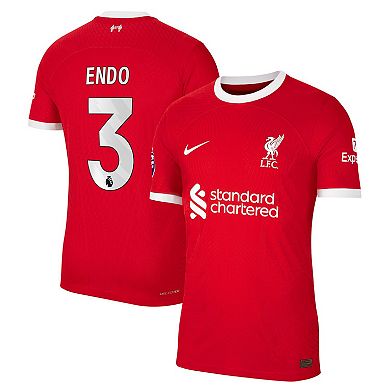 Men's Nike Wataru EndÅ Red Liverpool 2023/24 Home Match Authentic Player Jersey