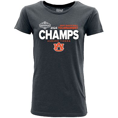 Women's Blue 84  Navy Auburn Tigers 2024 SEC Men's Basketball Conference Tournament Conference Locker Room T-Shirt