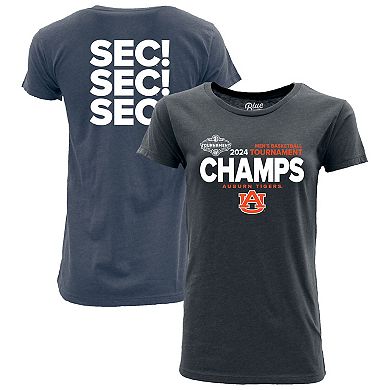 Women's Blue 84  Navy Auburn Tigers 2024 SEC Men's Basketball Conference Tournament Conference Locker Room T-Shirt