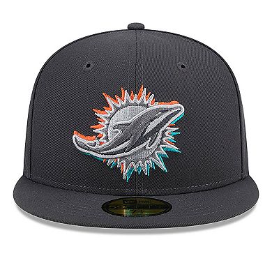 Men's New Era  Graphite Miami Dolphins Official 2024 NFL Draft On Stage 59FIFTY Fitted Hat