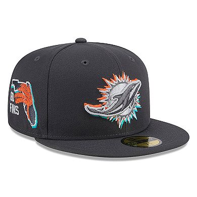 Men's New Era  Graphite Miami Dolphins Official 2024 NFL Draft On Stage 59FIFTY Fitted Hat