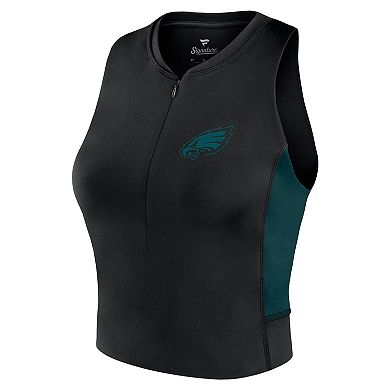 Women's Fanatics Black Philadelphia Eagles Studio Fitted Gym Tank Top