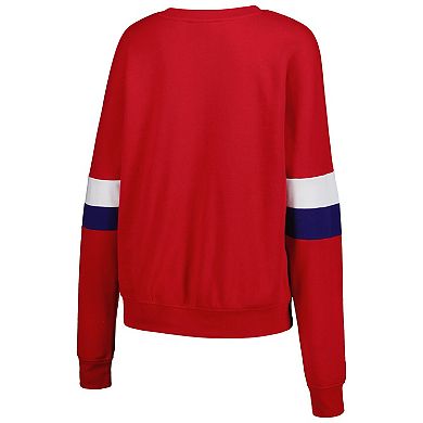 Women's New Era Red Philadelphia Phillies Game Day Crew Pullover Sweatshirt