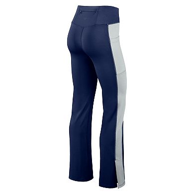 Women's Fanatics Navy Denver Broncos Studio Fitted Flared Leggings