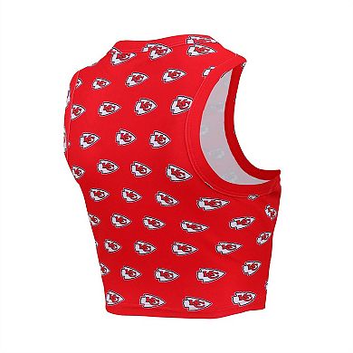 Women's Concepts Sport Kansas City Chiefs Gauge Allover Print Cropped Tank Top & Shorts Sleep Set