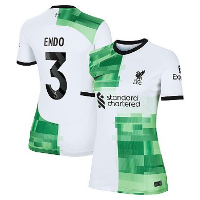 Women's Nike Wataru EndÅ White Liverpool 2023/24 Away Stadium Replica Player Jersey