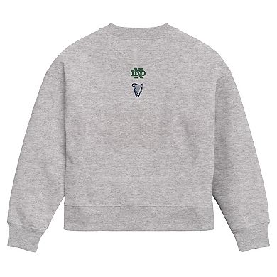 Women's League Collegiate Wear x Guinness Gray Notre Dame Fighting Irish Toucan Boxy Pullover Sweatshirt