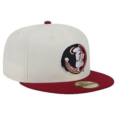 Men's New Era Florida State Seminoles Chrome White Vintage 59FIFTY Fitted Hat