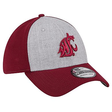 Men's New Era Heather Gray/Crimson Washington State Cougars Two-Tone 39THIRTY Flex Hat