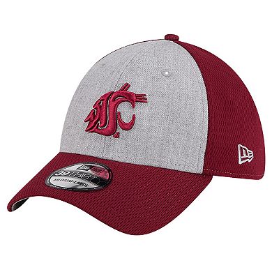Men's New Era Heather Gray/Crimson Washington State Cougars Two-Tone 39THIRTY Flex Hat
