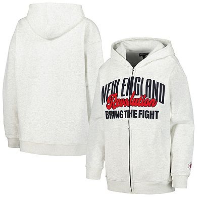 Women's The Wild Collective Gray New England Revolution Chenille Full-Zip Hoodie