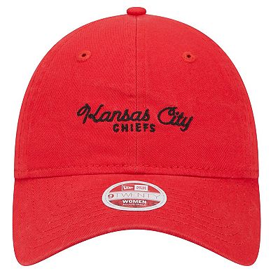 Women's New Era Red Kansas City Chiefs Throwback Delicate 9TWENTY Adjustable Hat