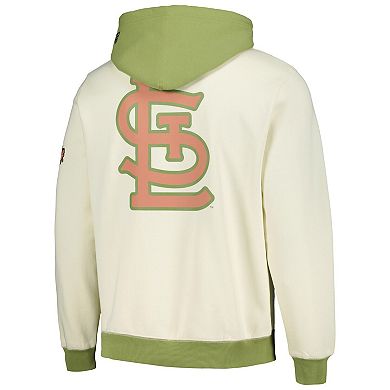 Men's New Era Cream/Green St. Louis Cardinals Color Pop Pullover Hoodie