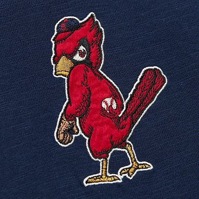 Men's Mitchell & Ness Navy St. Louis Cardinals Cooperstown Collection Legendary Raglan Slub Henley Three-Quarter Sleeve T-Shirt