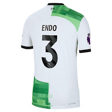 Men's Nike Wataru EndÅ White Liverpool 2023/24 Away Match Authentic Player Jersey