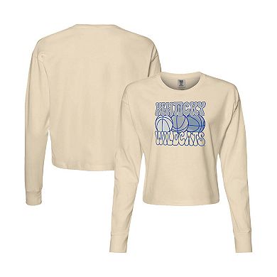 Women's Natural Kentucky Wildcats Comfort Colors Basketball Cropped Long Sleeve T-Shirt