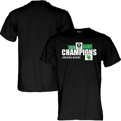 Men's Blue 84 Black Oregon Ducks 2024 Pac-12 Men's Basketball Conference Tournament Champions Locker Room T-Shirt