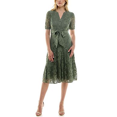 Women's Nanette Lepore Button Up Lace Shirtdress