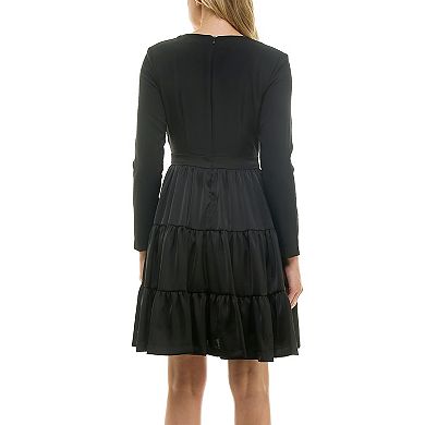 Women's Taylor Long Sleeve Tiered Skirt Dress