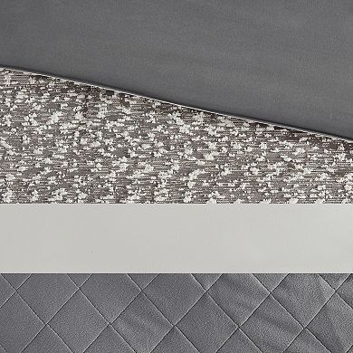 Madison Park Willow 5-Piece Textured Jacquard Stripe Comforter Set with Throw Pillows