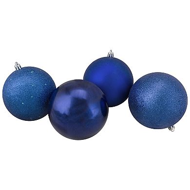 Northlight 12-pack Royal Blue Shatterproof 4-Finish Christmas Ball Ornaments