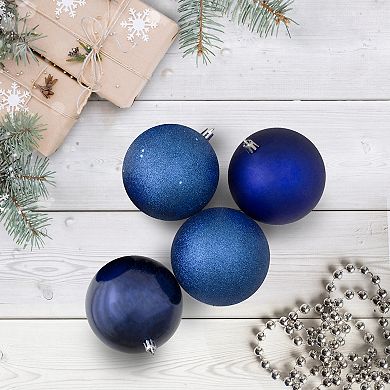 Northlight 12-pack Royal Blue Shatterproof 4-Finish Christmas Ball Ornaments