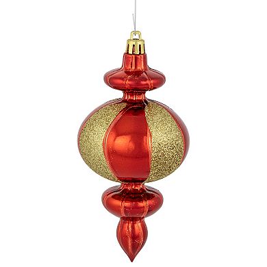 Northlight 8-Pack Red & Gold Shatterproof Finial Christmas Ornaments