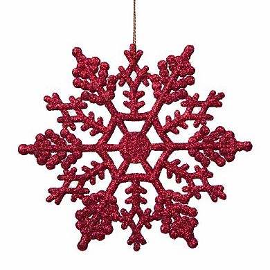 Northlight Berry Pink Glitter Snowflake Christmas Ornaments 24 pc Set