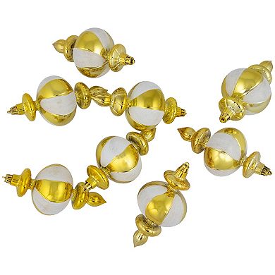 Northlight 8-Pack Gold Shiny Finish Shatterproof Finial Christmas Ornaments